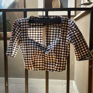 Vanessa Mooney gingham crop-top
